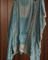 Radiant Shimmer Tissue Unstitched Suit with Exquisite Zari Embroidery
